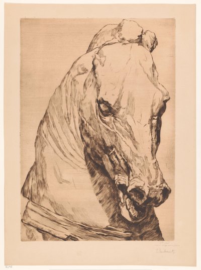 Enhörningens huvud från en antik staty av Thiebautz (signed by artist)