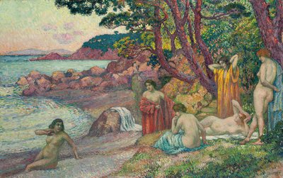 Badande vid Cap Benat, 1909 av Théo van Rysselberghe