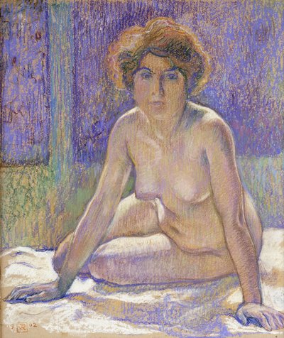 Sittande naken kvinna, ca 1912 av Théo van Rysselberghe