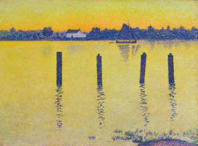 Segelbåt på Scheldt av Théo van Rysselberghe