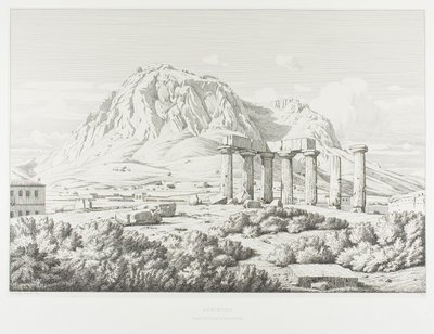 Korinth: Neptunustemplet och Akrokorinten av Théodore Caruelle d