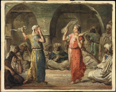 algeriska dansare. Näsduksdansen, 1849. av Théodore Chassériau
