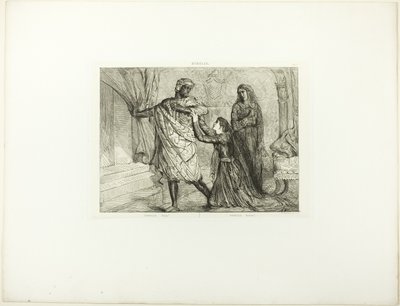 Borta!, plattan 7 (akt 3, scen 4) från Othello av Théodore Chassériau