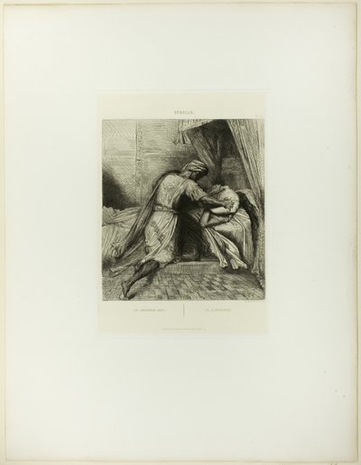 Han kväver henne, tallrik tretton från Othello av Théodore Chassériau