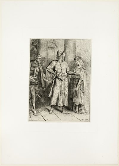 Ärlig Iago, min Desdemona måste jag lämna till dig, tallrik fyra från Othello av Théodore Chassériau