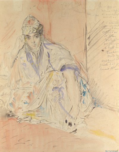 Judisk kvinna från Alger sittande på marken, ca. 1846. av Théodore Chassériau