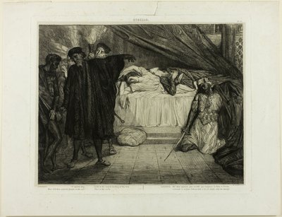O spartansk hund, tallrik femton från Othello av Théodore Chassériau