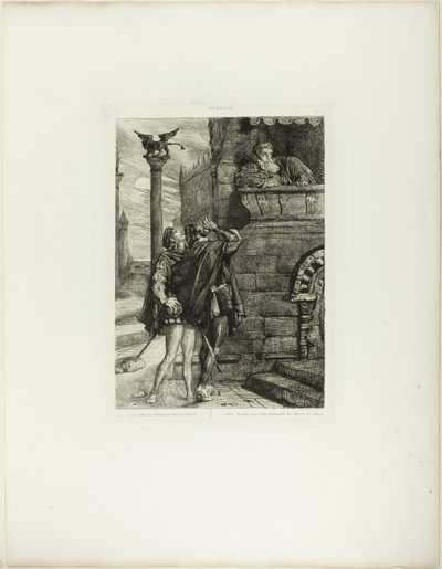 Vakna! Vad Ho! Brabantio!platta 1 (akt 1, scen 1) från Othello av Théodore Chassériau