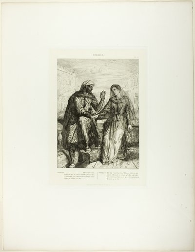 She Thank’d Me, plattan 2 (akt 1, scen 3), från Othello av Théodore Chassériau