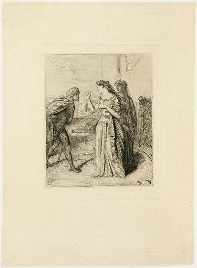 Var därför glad, Cassio, tallrik sex från Othello av Théodore Chassériau