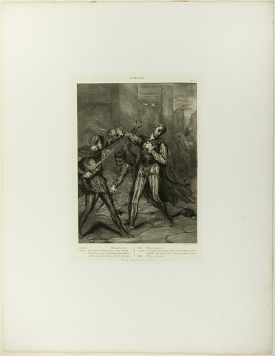 Villain, Thou Diest, tallrik tio från Othello av Théodore Chassériau
