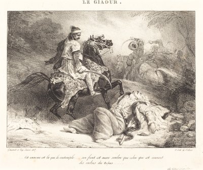 Le Giaour (den otrogna) av Théodore Gericault and Eugène Louis Lami