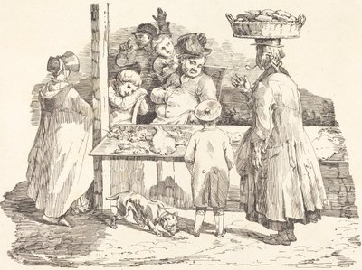 Den slumrande fiskhandlaren av Théodore Gericault and Nicolas Toussaint Charlet