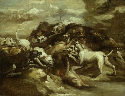 Tyska: Hundar som slåss mot björnar av Theodore Gericault