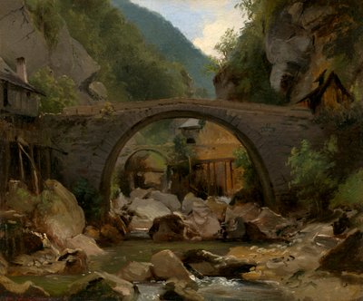 Bergsbäck i Auvergne av Pierre Etienne Theodore Rousseau