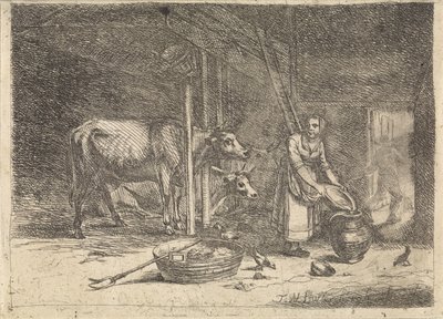 Ladugård med mejeri av Théodore Wynant Stallenbergh