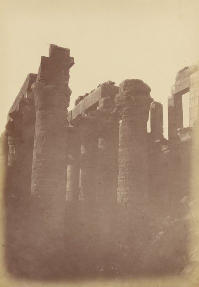 Stäng vy över pelarna i Hypostyle -rummet, Karnak av Théodule Devéria