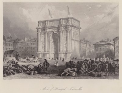 Triumfbågen, Marseille (gravyr) av Thomas (after) Allom