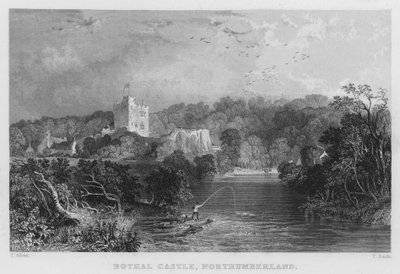 Bothal Castle, Northumberland (gravyr) av Thomas (after) Allom