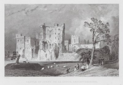 Castle of Ashby de la Zouch, Leicestershire (gravyr) av Thomas (after) Allom