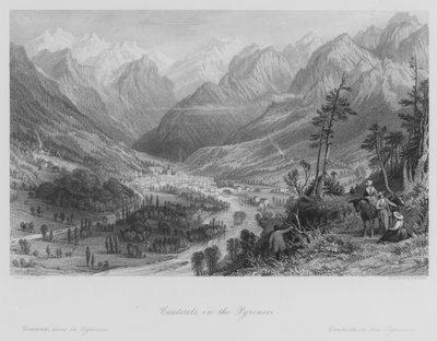 Cauterets, i Pyrenéerna (gravyr) av Thomas (after) Allom