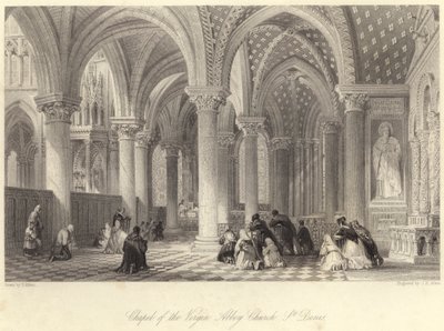 Chapel of the Virgin Abbey Church, St Denis (gravyr) av Thomas (after) Allom