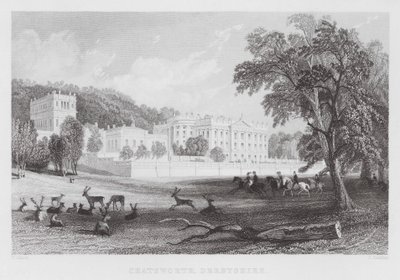 Chatsworth, Derbyshire (gravyr) av Thomas (after) Allom