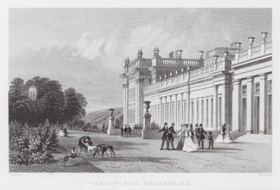 Chatsworth, Derbyshire (gravyr) av Thomas (after) Allom
