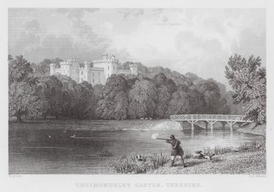 Cholmondeley Castle, Cheshire (gravyr) av Thomas (after) Allom