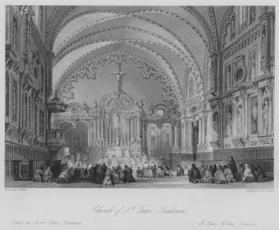 Church of St Taur, Toulouse (gravyr) av Thomas (after) Allom