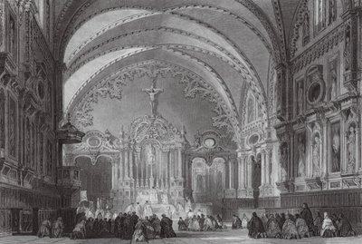 S:t Tour-kyrkan i Toulouse (gravyr) av Thomas (after) Allom