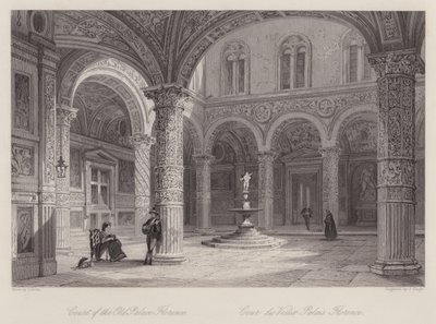 Court of the Old Palace, Florens (gravyr) av Thomas (after) Allom