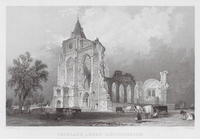 Croyland Abbey, Lincolnshire (gravyr) av Thomas (after) Allom