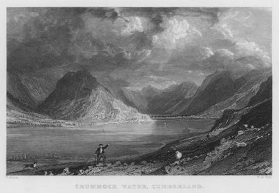 Crummock Water, Cumberland (gravyr) av Thomas (after) Allom