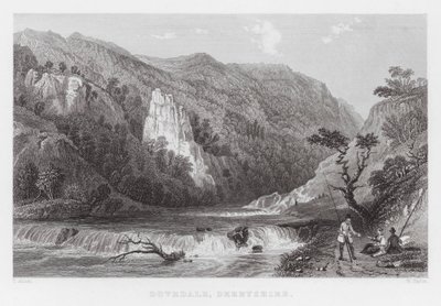 Dovedale, Derbyshire (gravyr) av Thomas (after) Allom