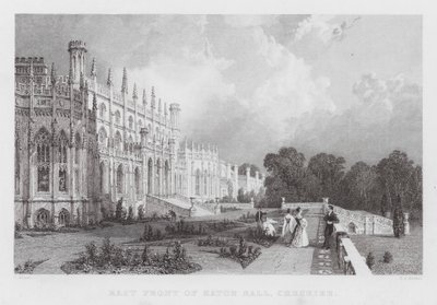 East Front of Eaton Hall, Cheshire (gravyr) av Thomas (after) Allom