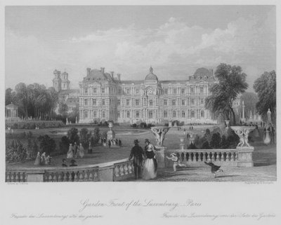 Garden-Front av Luxemburg, Paris (gravyr) av Thomas (after) Allom