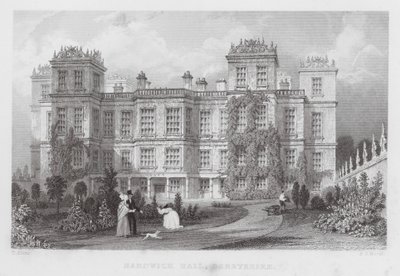 Hardwick Hall, Derbyshire (gravyr) av Thomas (after) Allom