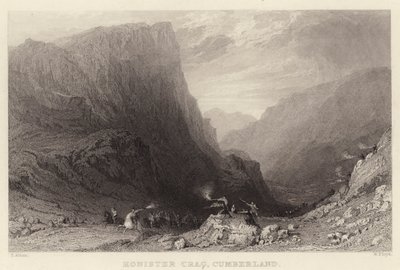 Honister Crag, Cumberland (gravyr) av Thomas (after) Allom