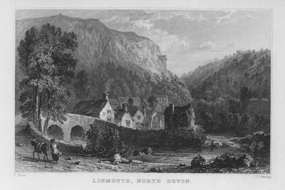 Lynmouth, North Devon (gravyr) av Thomas (after) Allom