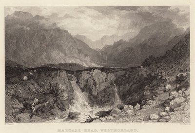 Mardale Head, Westmorland (gravyr) av Thomas (after) Allom