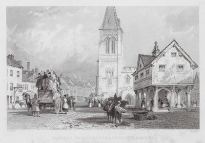 Market Harborough, Leicestershire (gravyr) av Thomas (after) Allom