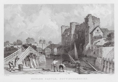 Newark Castle, Nottinghamshire (gravyr) av Thomas (after) Allom