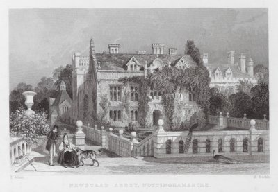Newstead Abbey, Nottinghamshire (gravyr) av Thomas (after) Allom