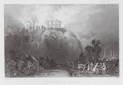 Nottingham Castle (gravyr) av Thomas (after) Allom
