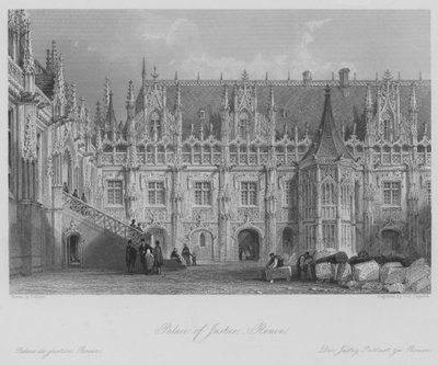 Justitiepalatset, Rouen (gravyr) av Thomas (after) Allom