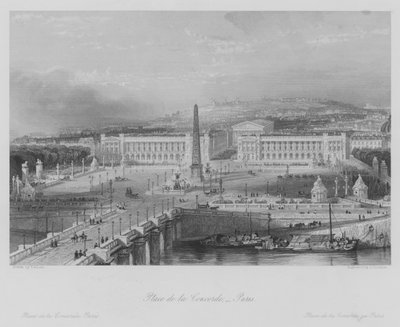 Place de la Concorde, Paris (gravyr) av Thomas (after) Allom