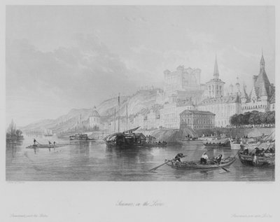 Saumur, på Loire (gravyr) av Thomas (after) Allom