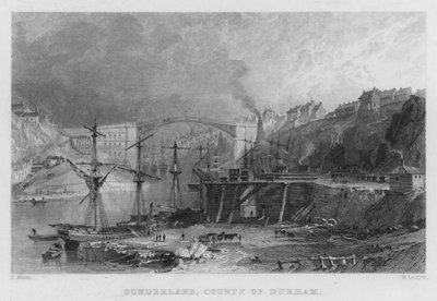 Sunderland, County of Durham (gravyr) av Thomas (after) Allom