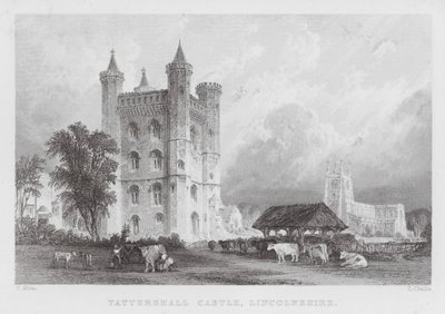 Tattershall Castle, Lincolnshire (gravyr) av Thomas (after) Allom
